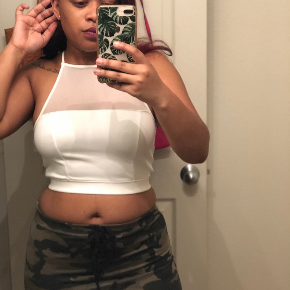 White crop top